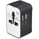 thumbnail image 1 of Adaptador de viaje universal todo en uno para enchufes de pared y carga USB dual en todo el mundo. Rojo Verde Universal, 1 of 7