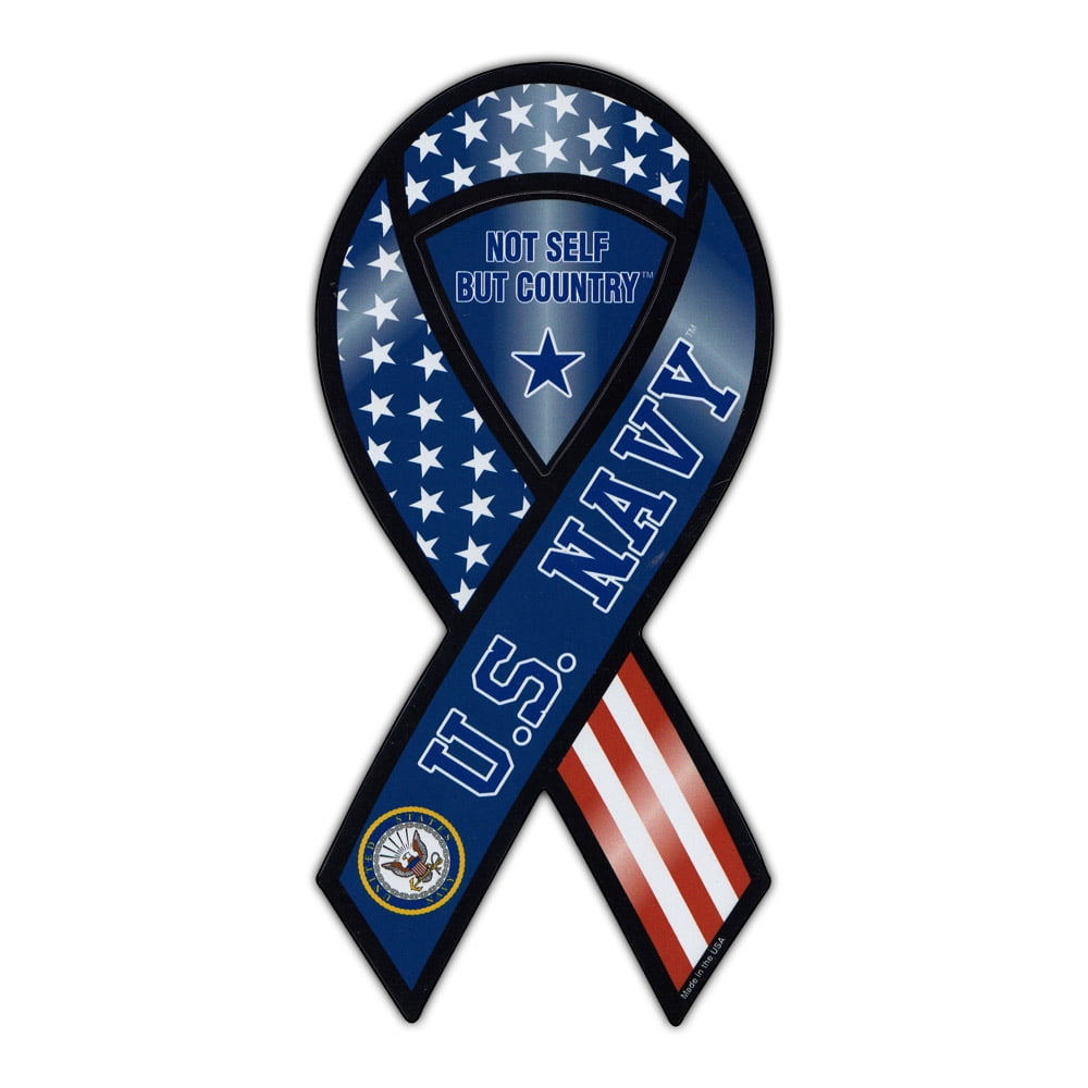 Bumper Sticker US Navy (United States Navy) Ribbon Shaped