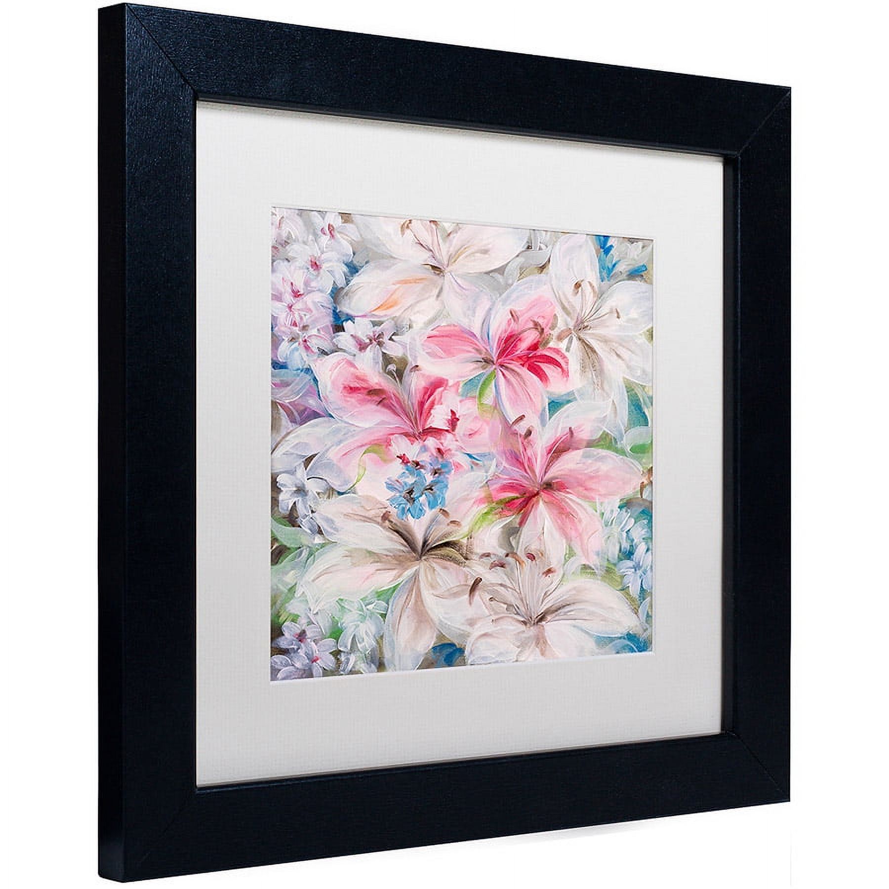 Li Bo 'Lily Patch' Matted Framed Art