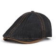 thumbnail image 2 of Fewfanhot Men's Vintage Denim Newsboy Cap with Suede Brim, Contrast Stitching, Classic Flat Cap for Casual Wear, Golf, Outdoor Activities, 2 of 2