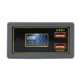 thumbnail image 1 of Medidor de voltaje de batería Baoblaze 12 24 V con puerto USB dual y protección antirretroceso, 1 of 8