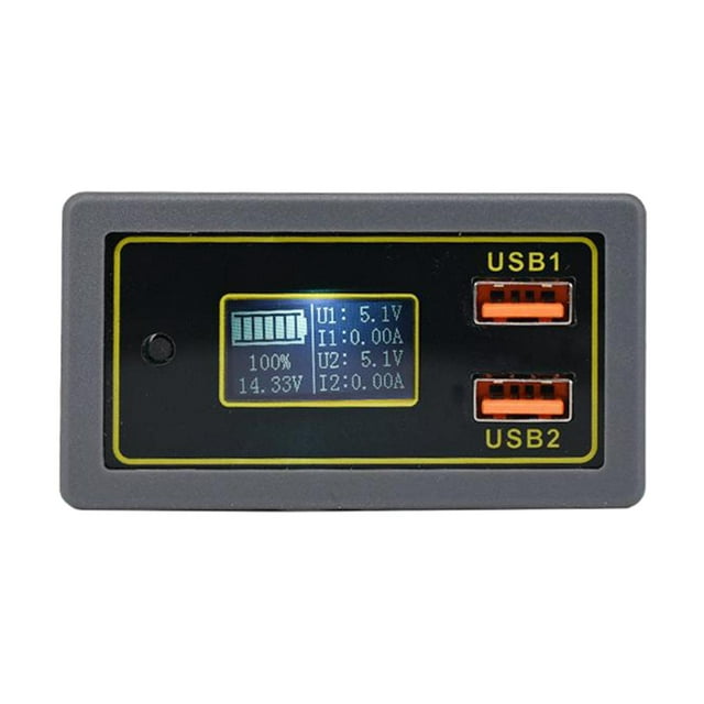 Medidor de voltaje de batería Baoblaze 12 24 V con puerto USB dual y protección antirretroceso