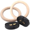 thumbnail image 1 of 2X wooden gymnastic rings Gym Rings with adjustable nylon straps, 1 of 5