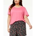 thumbnail image 1 of Jenni T-Shirts de Pyjama Unis pour Femmes par Jennifer Moore Grande Taille, Rose, 2X, 1 of 1