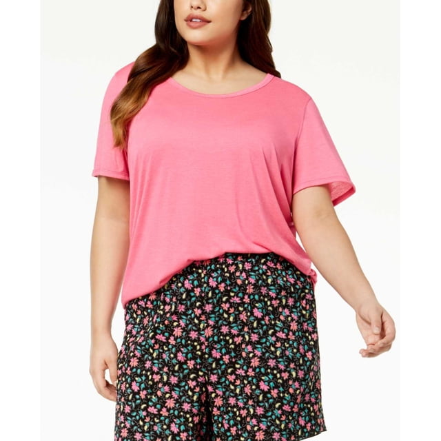 Jenni T-Shirts de Pyjama Unis pour Femmes par Jennifer Moore Grande Taille, Rose, 2X