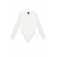 thumbnail image 3 of Forever 21 WGA LS Scoopneck Bodysuit, Color-Ivory, Size-S, 3 of 5