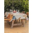 thumbnail image 2 of Outdoor Tablecloth with Umbrella Hole and Zipper, Orange Blue Thanksgiving Fall Rectangle Table Cloth 54x80 Inch Waterproof Tablecloth, Rustic Botanical Pumpkins Picnic Table Cover for Patio Camping, 2 of 7