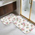 thumbnail image 5 of Pioneer Flower Floral Print Pattern Bath Mat Set Of 2,Non-Slip Rug for Bathroom,Kitchen,Bedroom,Entrance, 30x17 and 23.5x15.7 Inches, 5 of 5