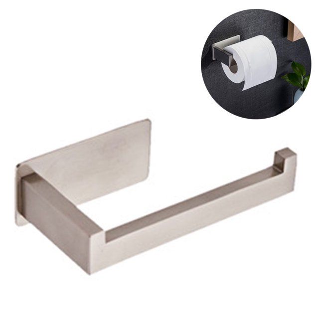 Soporte de papel higiénico de acero inoxidable, soporte de baño medio abierto Montaje en pared Dispensador de rollos de papel inoxidable para baño Cocina Xemadio 2034999-1