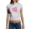 thumbnail image 1 of Gupgi T-Shirt Graphique à Manches Courtes pour Femmes, Blanc, Ajusté, pour Adolescentes, Été, 1 of 7