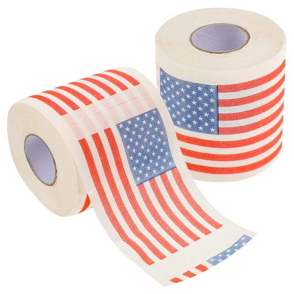 LNGOOR 4 Rolls Household Paper Rolls Bathroom Tissue Roll Toilet Tissue Paper Printed Tissue Paper