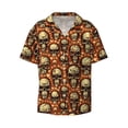 thumbnail image 3 of Cauagu Skulls And Hearts Men's Short Sleeve Button Down Hawaiian Shirt for Men Bowling Shirts Casual Summer Beach Shirt,3X-Large, 3 of 6
