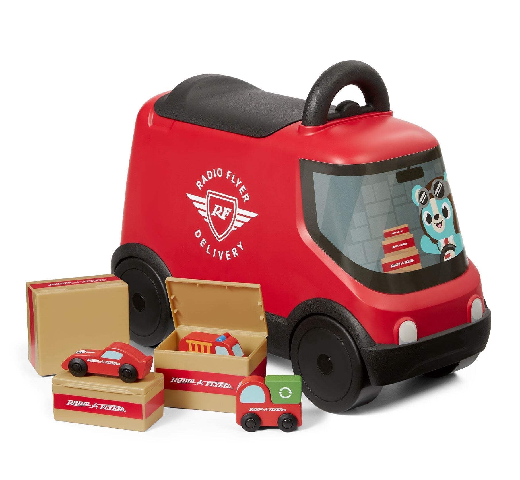 Radio Flyer Retro Rocket Ride-On Toy Rider for Toddler with Lights