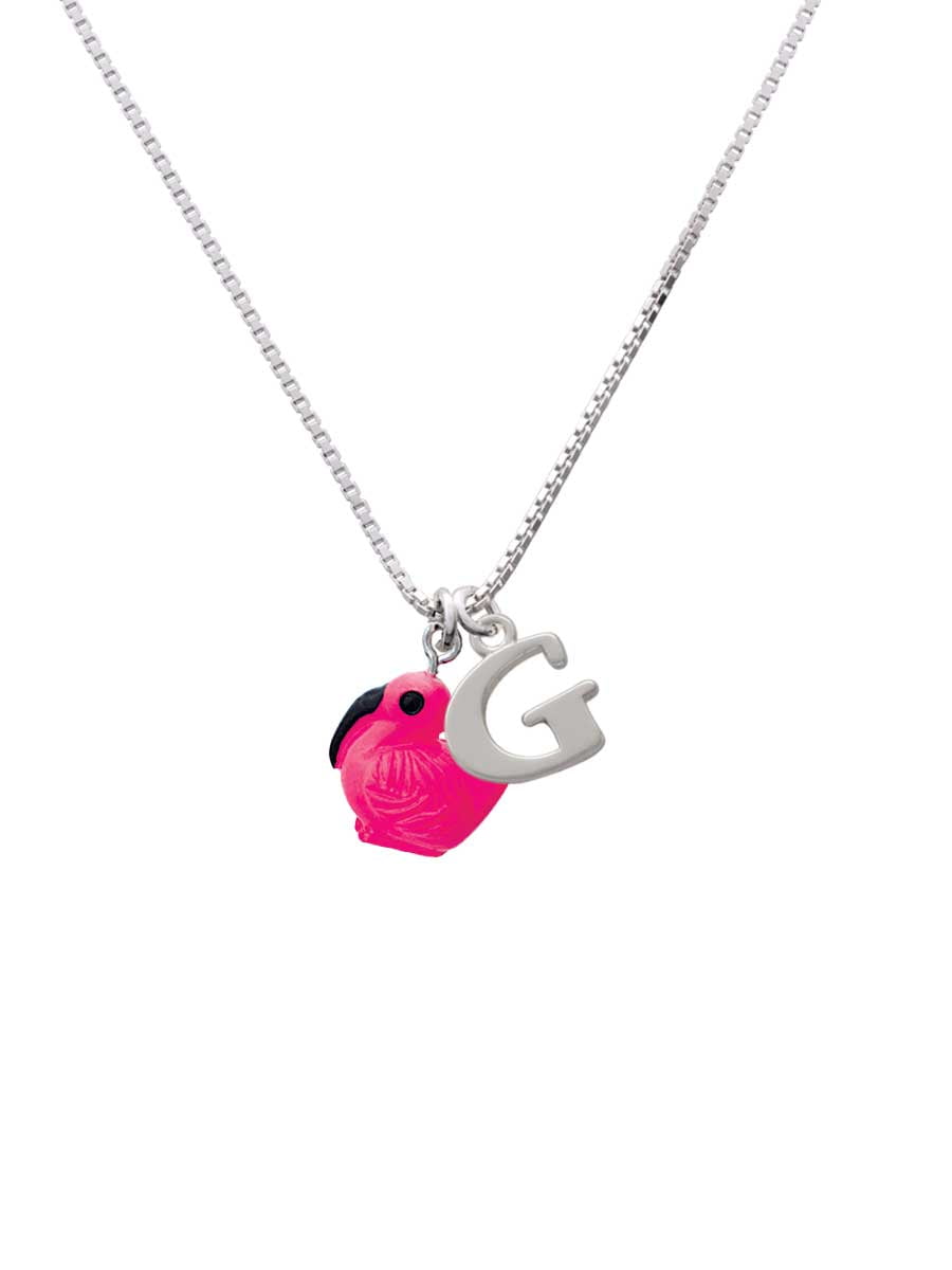 Hot Pink Flamingo Custom Engraved You are more Loved Heart Locket Necklace