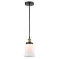 thumbnail image 2 of Innovations Lighting  Canton - 1 Light 6" Cord Hung Mini Pendant Black Antique Brass/Matte White, 2 of 5