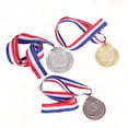 thumbnail image 3 of 3pcs Metal Award Medals with Neck Ribbon Wheats Winner Medal for Sports Games Competition (Golden, Silver, Bronze), 3 of 8