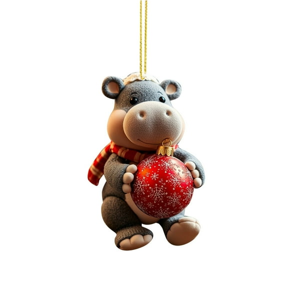 2D Flat I Want A Hippo for Christmas Ornaments 2024, Keepsake for Women, Men and Friends, Hippopotamus Christmas Tree Ornaments, Christmas Tree Decorations - A