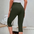 thumbnail image 4 of JUSLIO Womens Leggings Button Slim High Waist Solid Yoga Workout Capris Leggings, 4 of 9