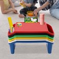 thumbnail image 5 of 6 Pack Kids Lap Desk Tray (19.7x9.8x7.1"): With storage slots, stackable/portable. For bed, nursery, reading, homework. Multicolor plastic. Office., 5 of 10