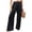 Black #020, variant on Women's Palazzo Lounge Pants Wide Leg High Waist Pull-On Flowy Toursers with Pockets XL