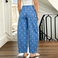 thumbnail image 4 of Polka Dot Pants for Women Boyfriend Y2k Baggy Barrel Denim Pants | Summer Fall Outfits Fashion Boho Cotton Mid Rise Wide Leg Baggy Jeans M, 4 of 6