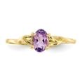 thumbnail image 4 of Auriga Fine Jewelry 10K Yellow Gold Polished Oval-shaped Genuine Amethyst Birthstone Ring for Women Size- 7, 4 of 6