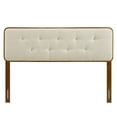 thumbnail image 2 of Collins Tufted Queen Fabric and Wood Headboard - Walnut Beige, 2 of 4