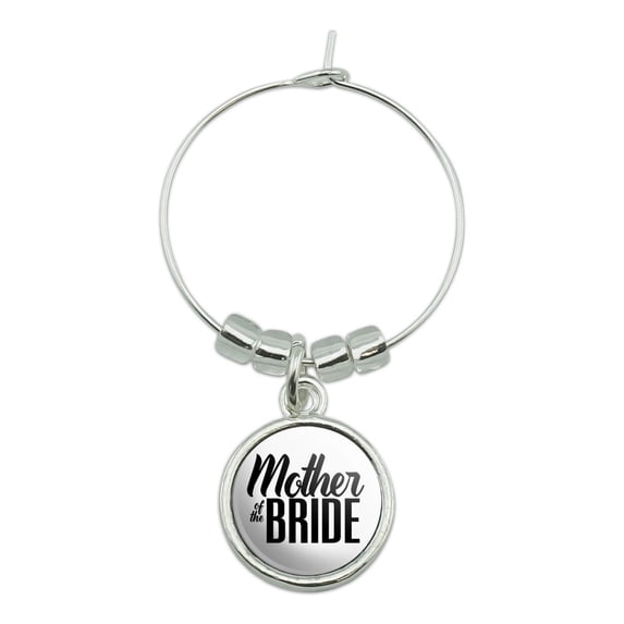 Mother of the Bride Wedding Wine Glass Charm Drink Marker