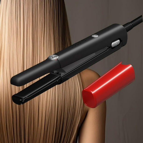 Planchas y rizadores de pelo portátiles, temperatura ajustable, herramienta profesional para peinar el cabello, calentamiento rápido para viajes Negro