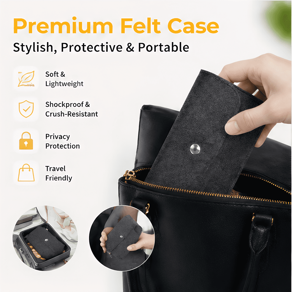 Felt Pouch Pill Organizer 7 Day, 4-Times-a-Day Pill Case, Compact Vitamin Box with Snap Closure for Everyday Carry