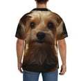 thumbnail image 3 of Sikiie Sunflower Cute Puppy Men's Wrinkle Free Untucked Cuban Shirt Business Casual Button Down Shirts Short Sleeve ShirtLarge, 3 of 5