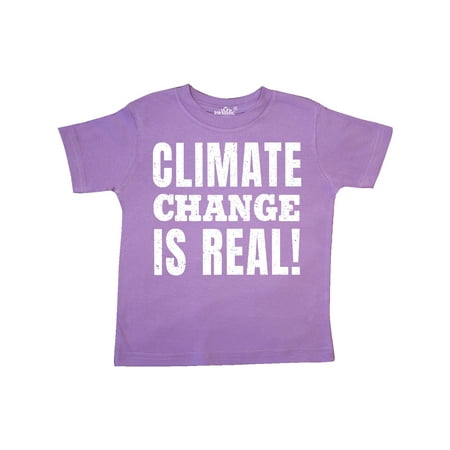 

Inktastic Climate Change is Real in White Distressed Text Gift Toddler Boy or Toddler Girl T-Shirt