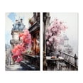 thumbnail image 2 of Designart "Parisian Balconies in Pink Elegance I" Paris Wall Art Set Of 2 - Pink Cityscapes Wall Decor Set Of 2, 2 of 7