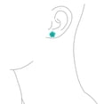 thumbnail image 5 of Bling Jewelry Womens Romantic 3D Carved Flower Blue Green Turquoise Rose Stud Earrings Lightweight 10MM, 5 of 6