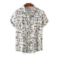 thumbnail image 3 of Camisas de manga corta con botones para hombres y mujeres Camisas hawaianas con estampado de hongos Camisas casuales con flores Camisas hawaianas, 3 of 5