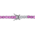 thumbnail image 4 of Everly Women's 13 2/5ct TGW Created White and Pink Sapphire Sterling Silver Tennis Bracelet, 4 of 7