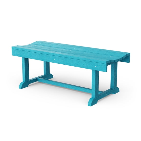 Wildridge Heritage 42" Patio Bench, Aruba Blue - Outdoor All-Weather HDPE Furniture