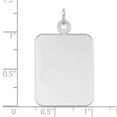 thumbnail image 2 of 925 Sterling Silver Polished Engraveable Rectangle Disc Charm 33x20mm Wide Pendant Necklace for Women, 2 of 2