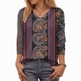 thumbnail image 4 of Towmus Blouses for Women Henley 3/4 Sleeve Shirts Dressy Casual Fall Tops Work Blouses, 4 of 5