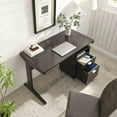 thumbnail image 3 of Red Cocoa Home Office Desk with Modesty Panel   Detached Locking File Cabinet  2 Drawers  Cubby Shelf  on Rolling Wheels, 3 of 10