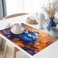 thumbnail image 3 of Fall Blue Placemats Set of 12 Pumpkin Retro Oil Painting Style Maple Leaves Heat Insulated Linen Place Mats, Washable Stain-Proof Table Mats for Dining Tables Holiday Decor 13x19inch, 3 of 9