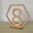 thumbnail image 4 of Wood Table Numbers 1-20 Number Ornament Signs Hollow Design Sign Hexagonal Rustic Wedding Engagement Seat Ornament for Restaurant Catering Embellishments, 4 of 9
