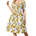 thumbnail image 1 of Vestido de manga corta con lápices para profesora, ropa de mujer, ropa de mujer, verano 2025, novedades, vestido, 1 of 7