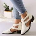 thumbnail image 4 of NECHOLOGY Botas Mujer Adulto Femenino Zapatos Botines para mujer Zapatos de mujer Tacón grueso Parte inferior gruesa Botas informales Malla transpirable Parte inferior Botas de otoño (White, 7), 4 of 6