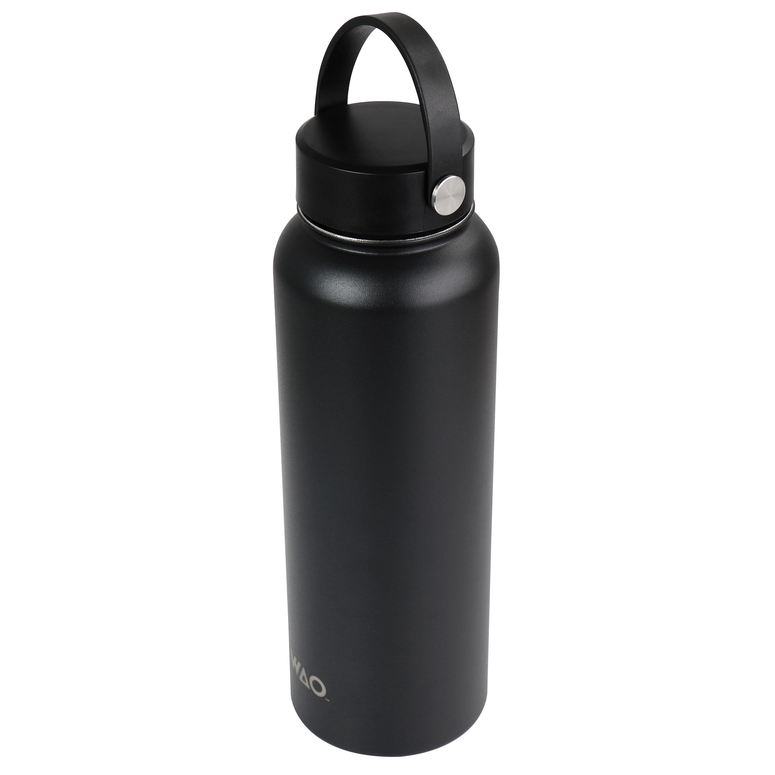 WAO 38oz Thermal Bottle Matte Black Stainless Steel Vacuum