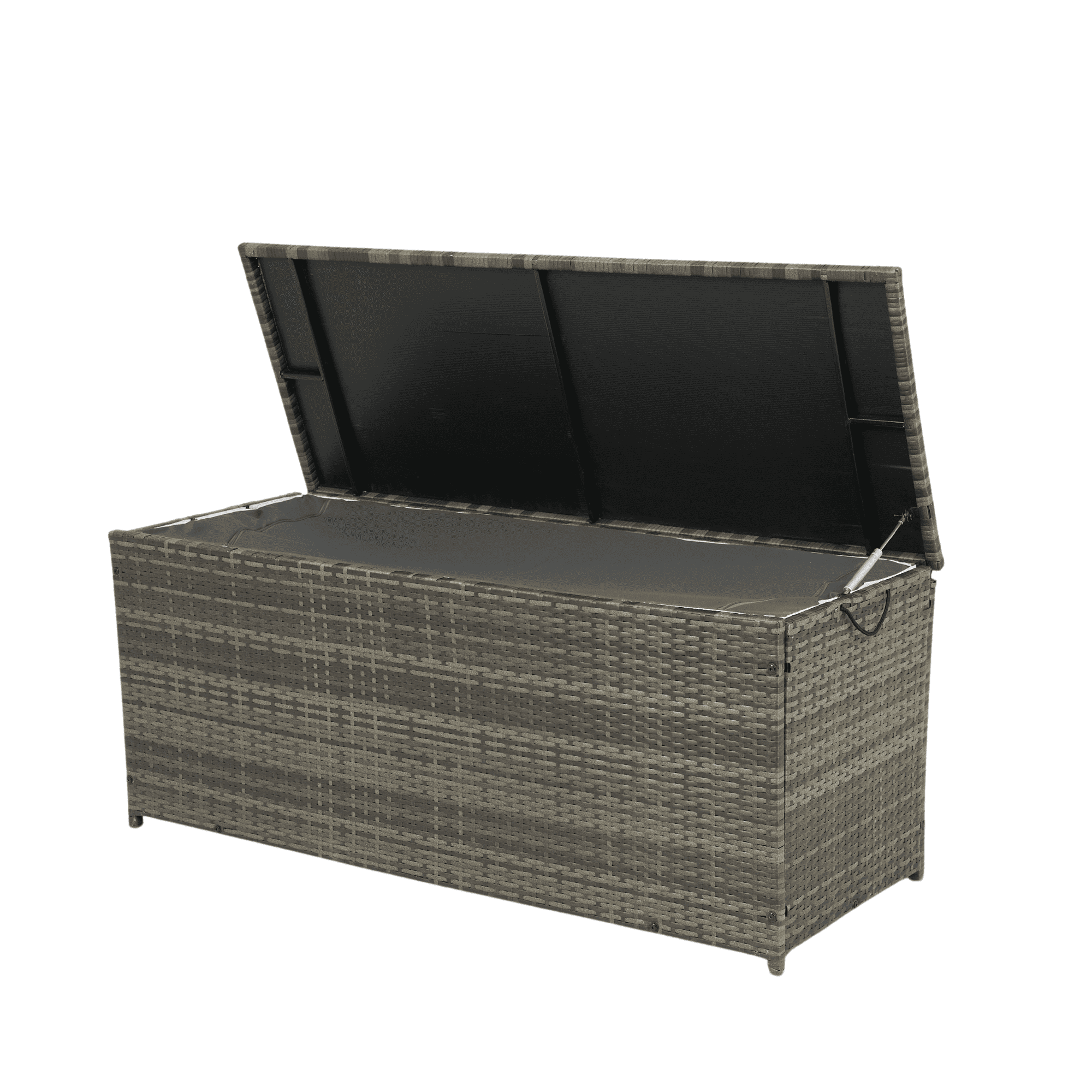 Aimee Lii Outdoor Storage Box, 113 Gallon Wicker Patio Deck Boxes with Lid, Outdoor Toy Storage for Kids, Gray