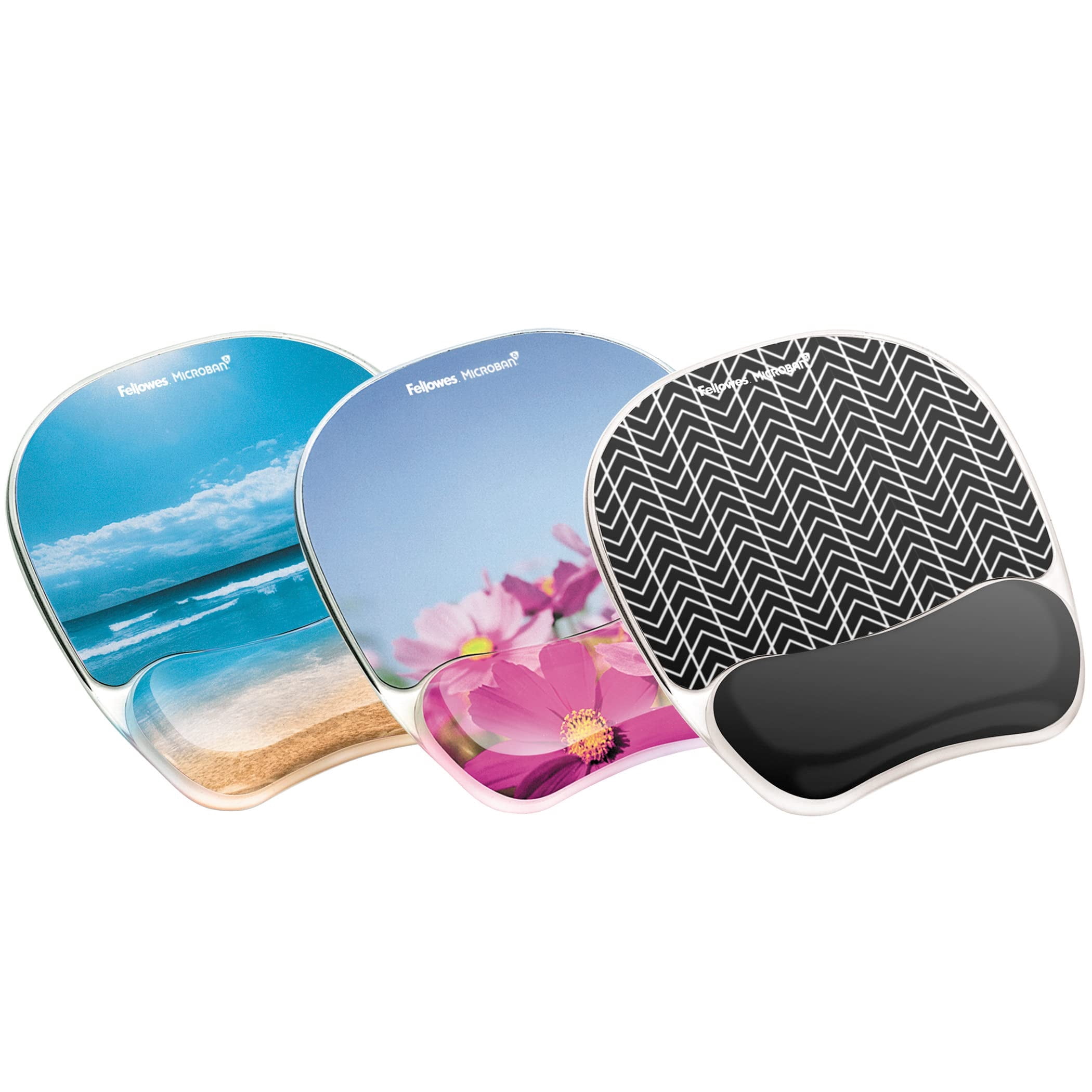 Fellowes Photo Gel Mouse Pad with Wrist Rest with Microban Protection, 7.87 x 9.25, Sandy Beach Design