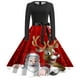 thumbnail image 5 of Vestidos de Dama Para Mujer, Manga Larga, Cuello Redondo, Navidad, Años 50, Fiesta de Noche, Graduación, Fiesta, Vestido de Playa, 5 of 5