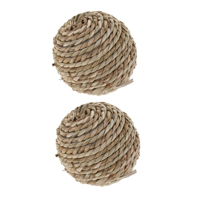 2pcs Juguetes Hechos Para Masticar Hámster, Tejida De Ratán Resistente A La Mordedura Para Hámsters Conejos Conejillos De - AN-03 6 cm Colco Juguetes para masticar bolas tejidos a mano
