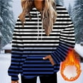 thumbnail image 2 of Under 10 dollars! Womens Hoodies Fall Fashion Retro Sweatshirts Long Sleeve Striped Pullover with Kangaroo Pockets, 2 of 5